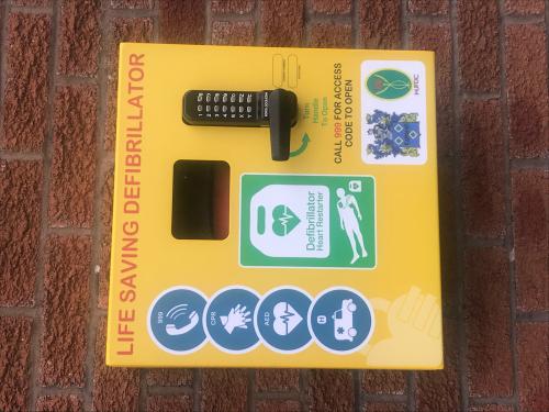 Defibrillator at Catterall Village Hall